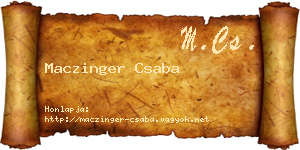 Maczinger Csaba névjegykártya