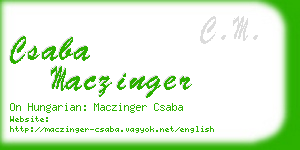 csaba maczinger business card